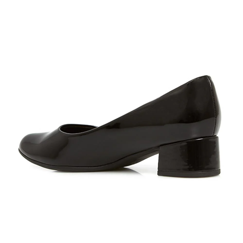 Block Heel Court Shoes - PIC26004 / 310 517 - Black Patent - Image 5