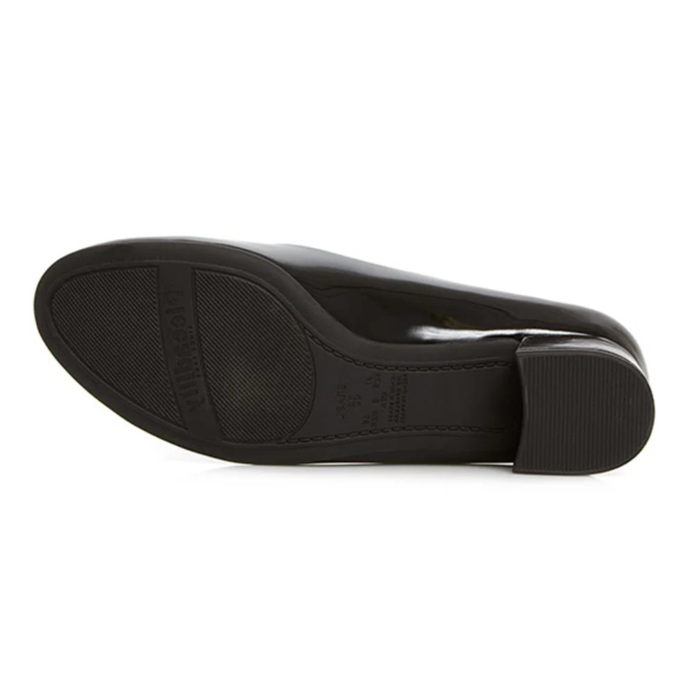 Block Heel Court Shoes - PIC26004 / 310 517 - Black Patent - Image 9