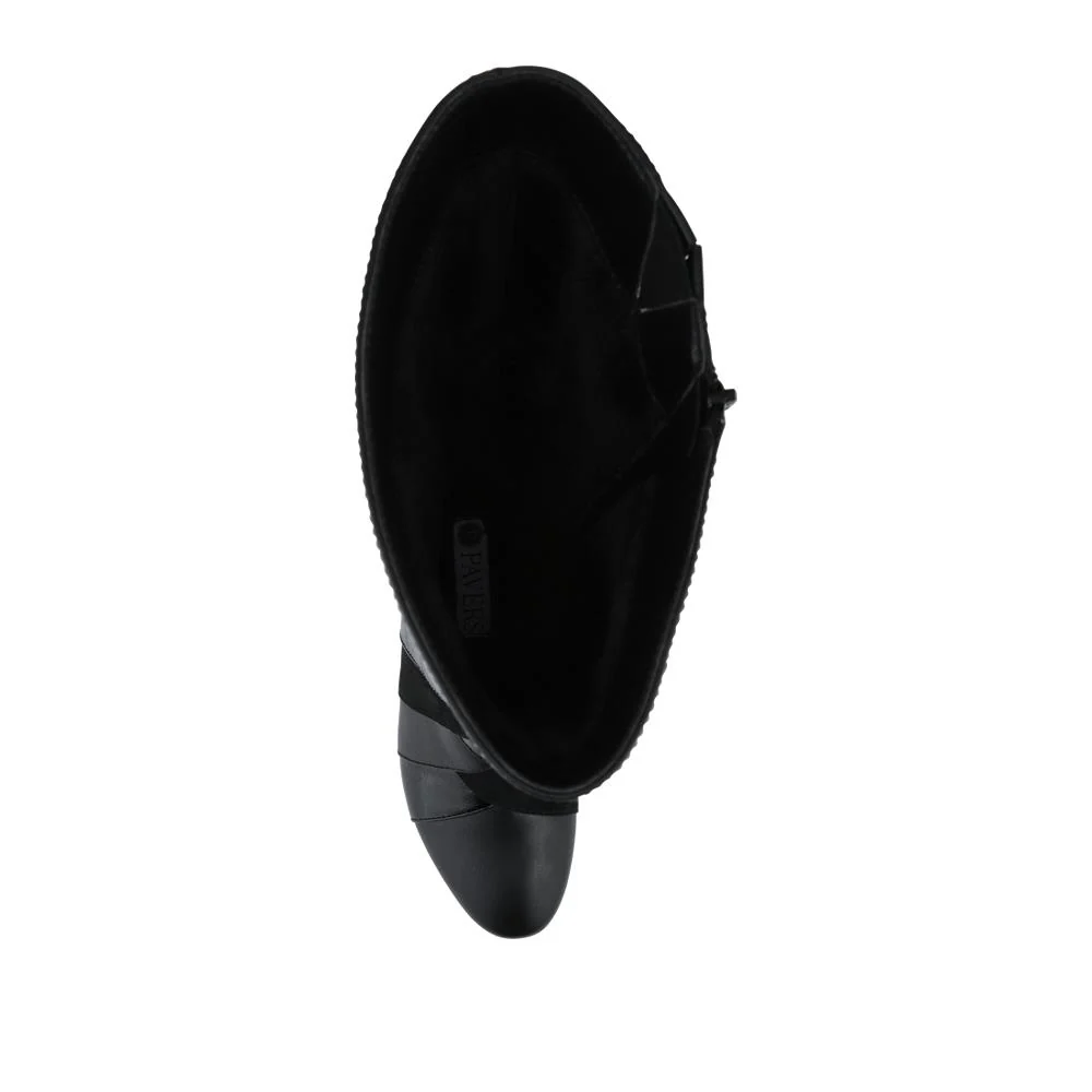 Block Heel Faux Leather Long Boots - WBINS42078 / 327 968 - Black - Image 4