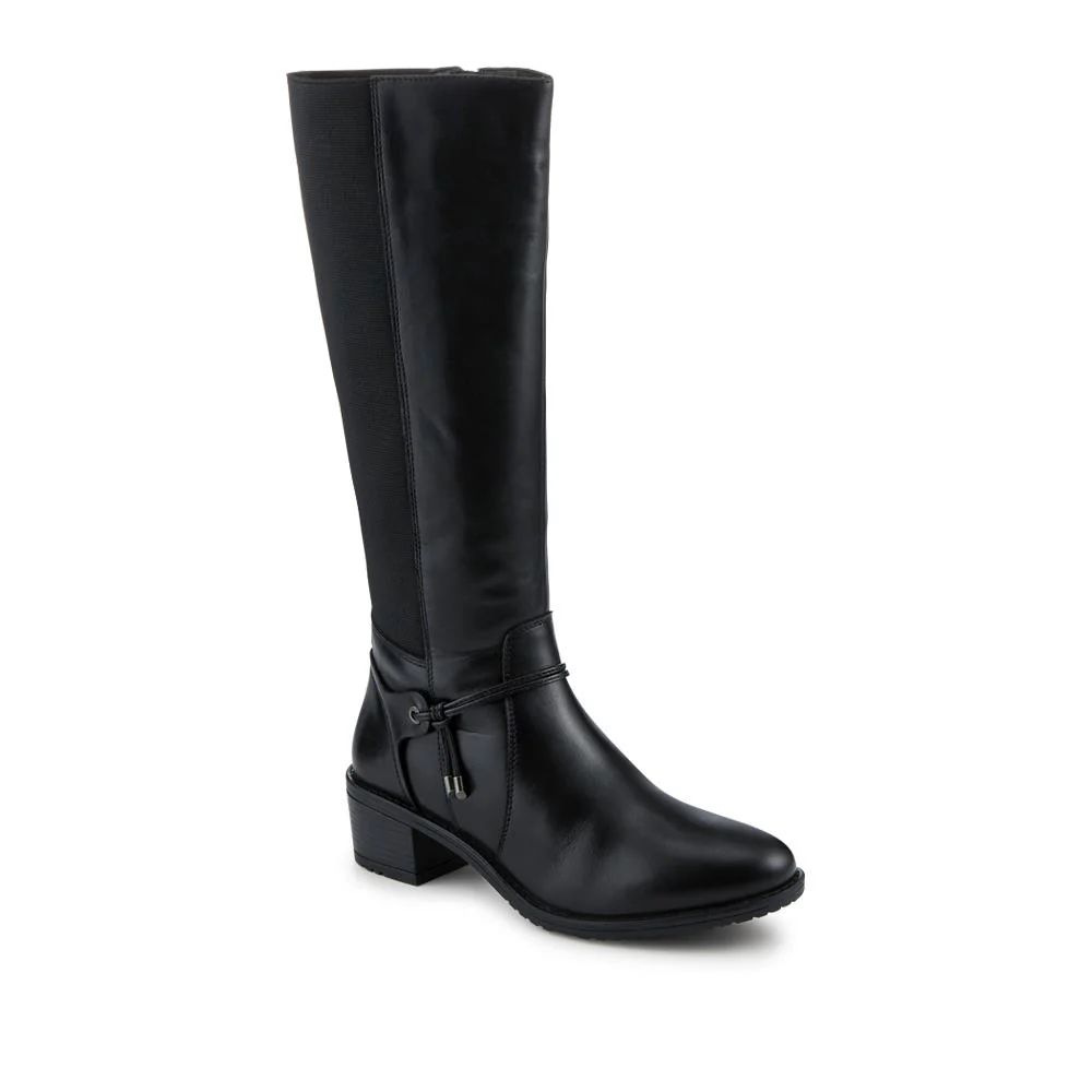 Block Heel Leather Stretch Calf Long Boots - RNB42011 / 327 941