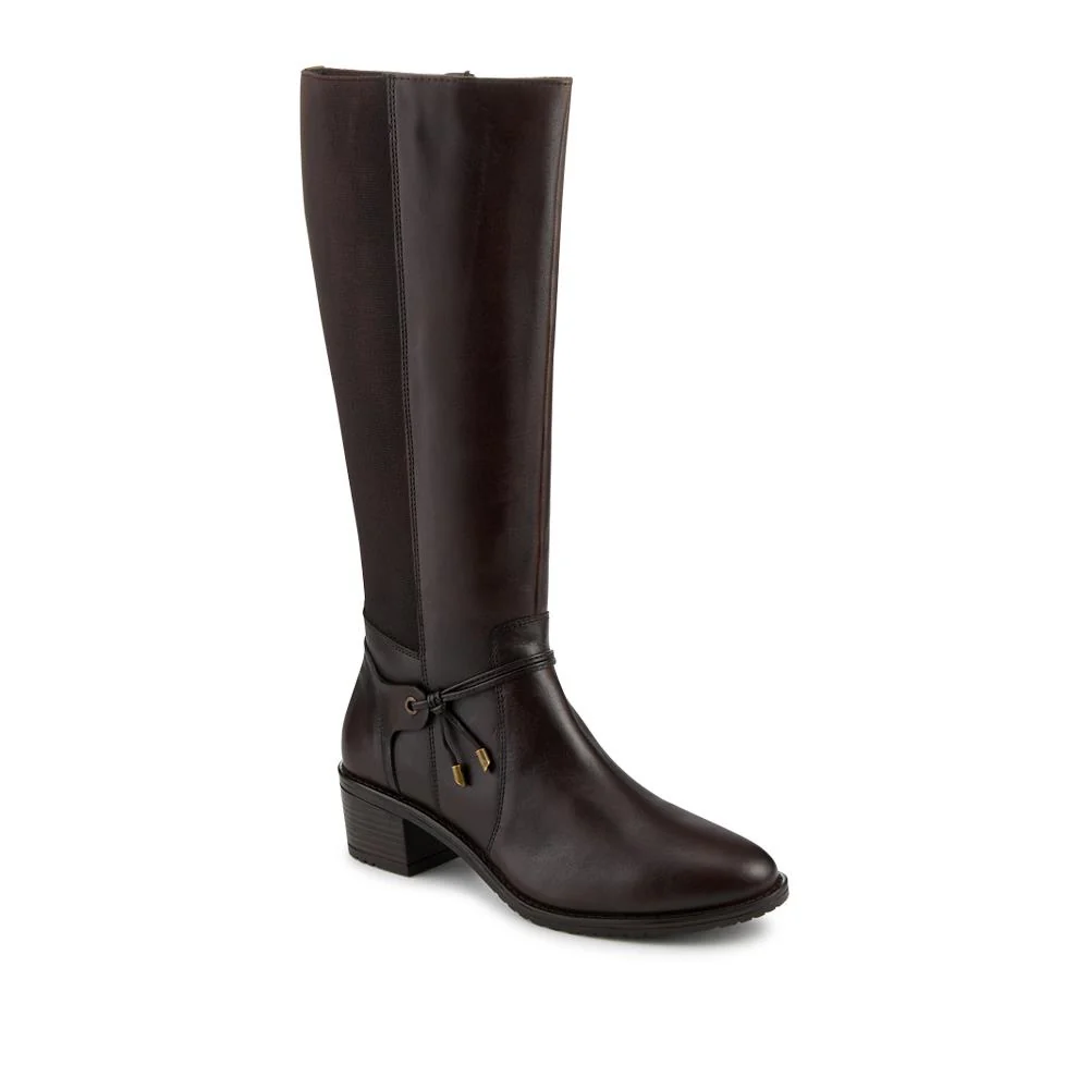 Block Heel Leather Stretch Calf Long Boots - RNB42011 / 327 941