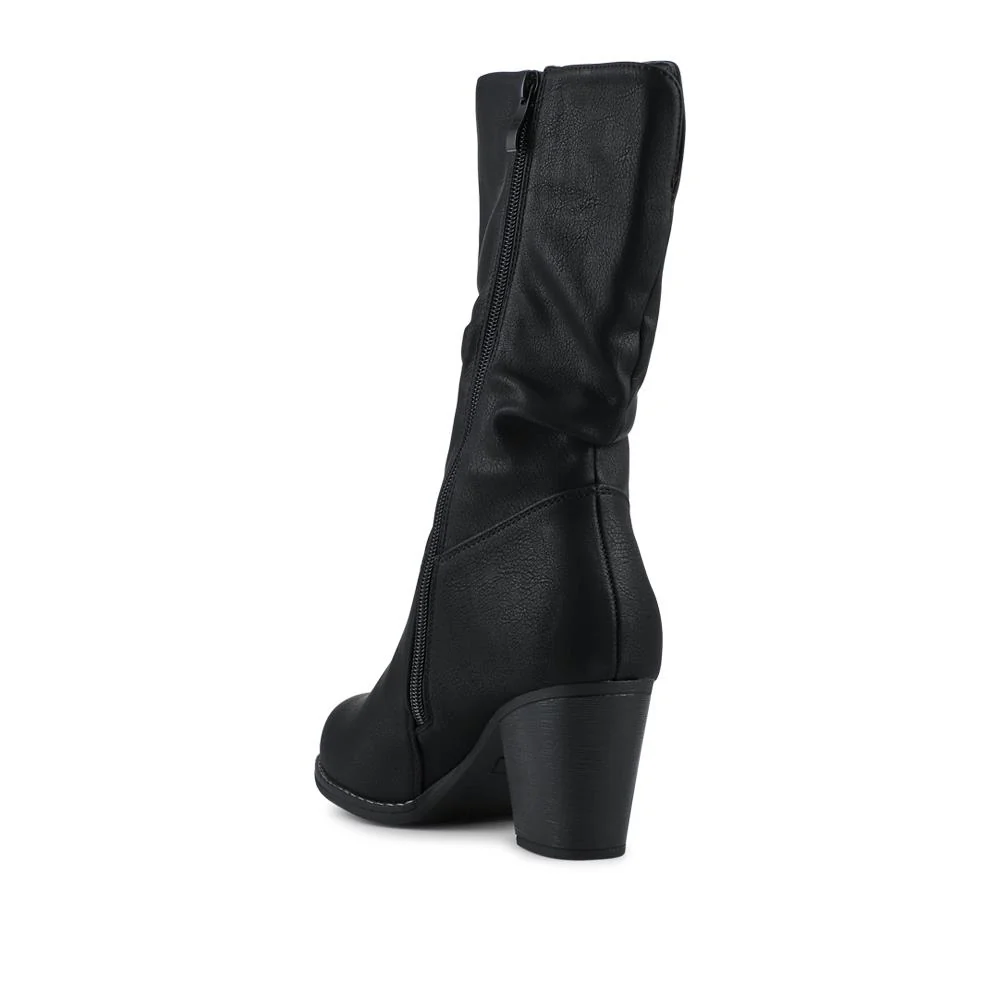 Block Heel Long Boots - SANYI42025 / 328 483 - Black - Image 3