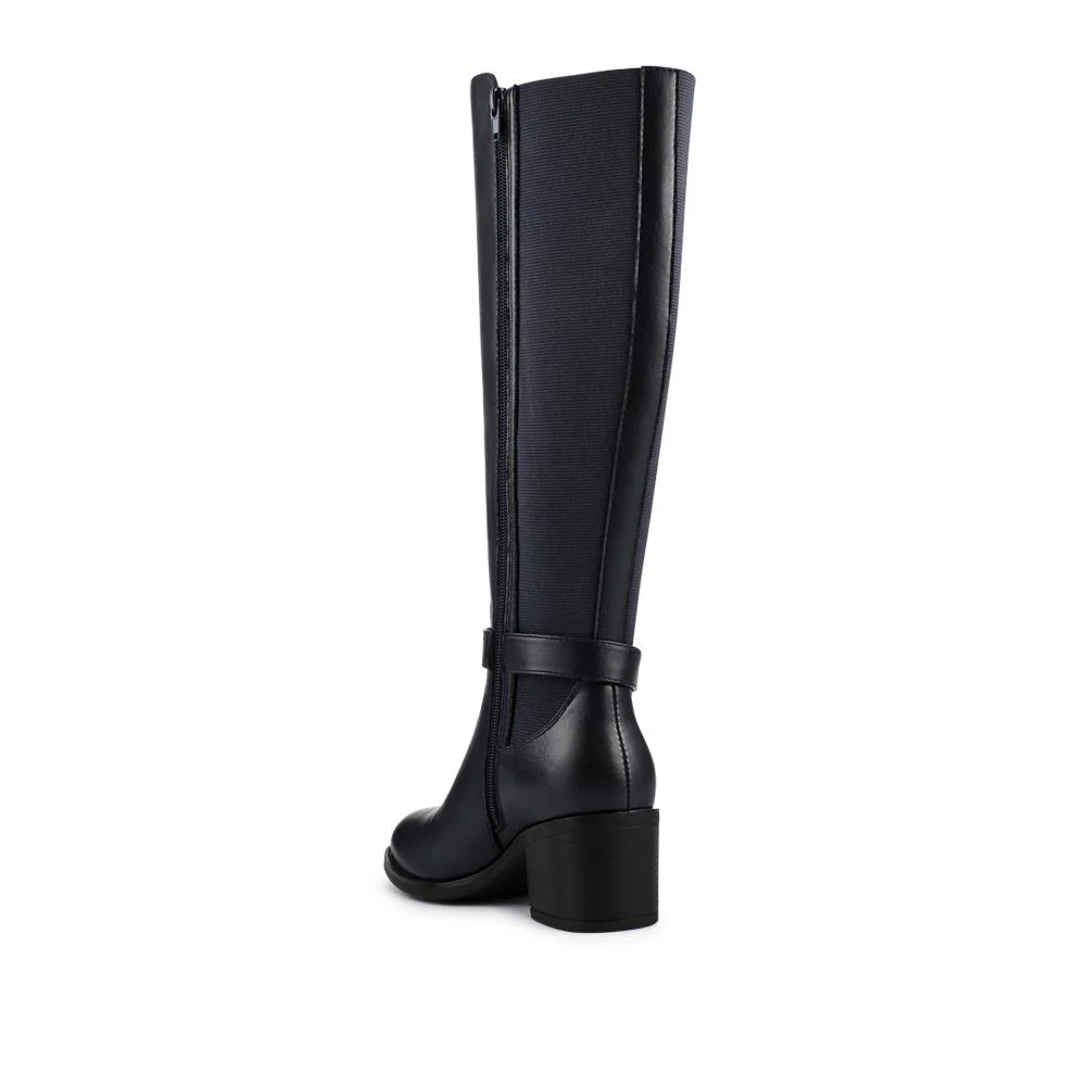 Block Heel Long Boots - WBINS42079 / 327 971 - Navy - Image 3