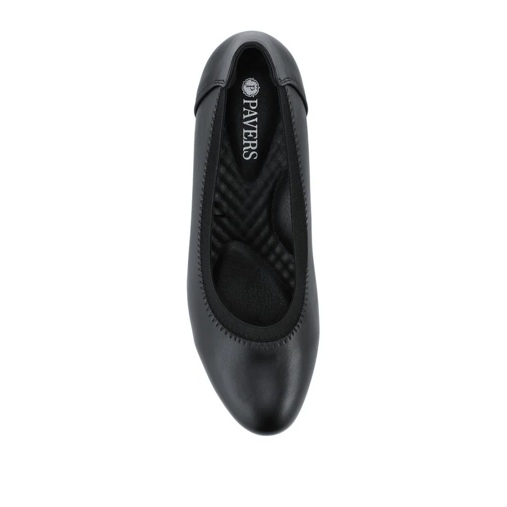 Block Heel Slip On Court Shoes With Cushion Insole - WK42027 / 328 127 - Black - Image 4