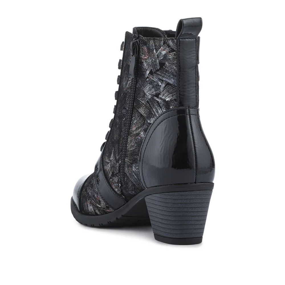 Block-Heeled Ankle Boots - SENBO42002 / 328 390 - Black Multi - Image 3