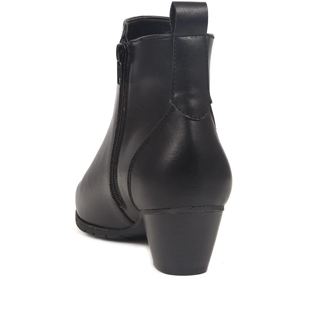 Block-Heeled Ankle Boots - WBINS40007 / 326 096 - Black - Image 3