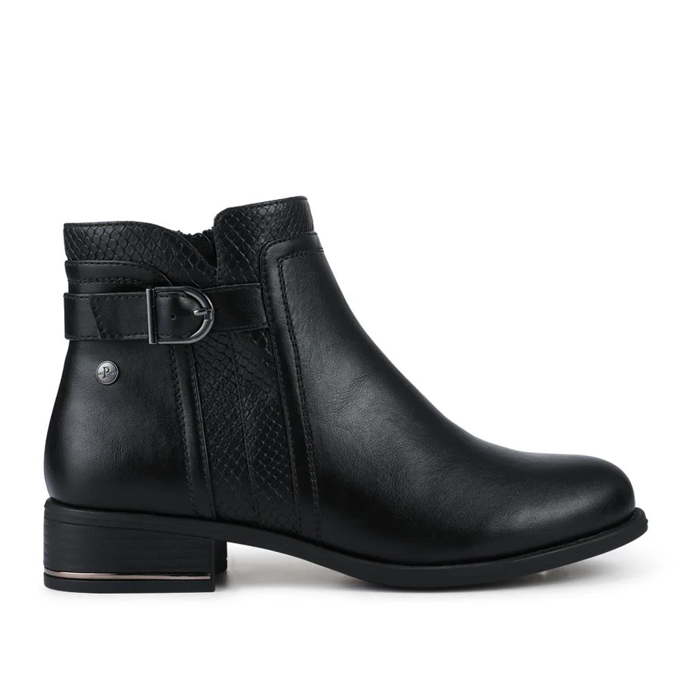 Block Heeled Ankle Boots With Inside Zip - WOIL42017 / 328 000 - Black - Image 2