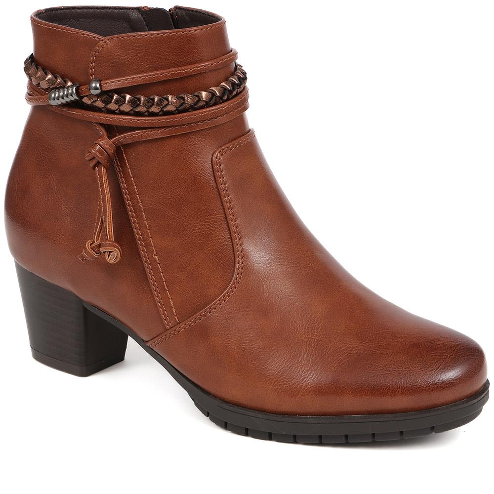 Lace-Detailed Heeled Ankle Boots - WOIL40039 / 326 351 - Image 2