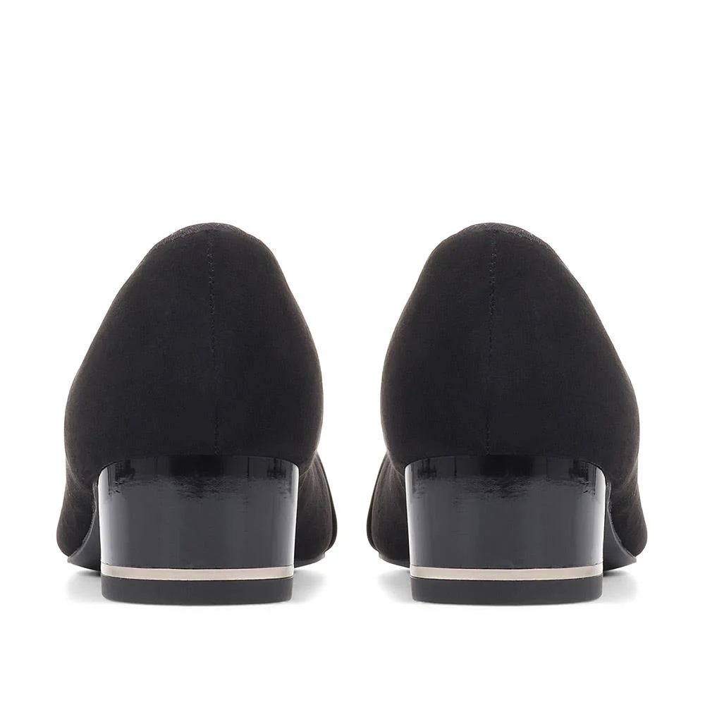 Block Heeled Court Shoes - PLAN36001 / 322 525 - Black - Image 3