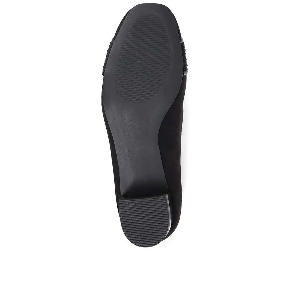 Block Heeled Court Shoes - PLAN36001 / 322 525 - Black - Image 5