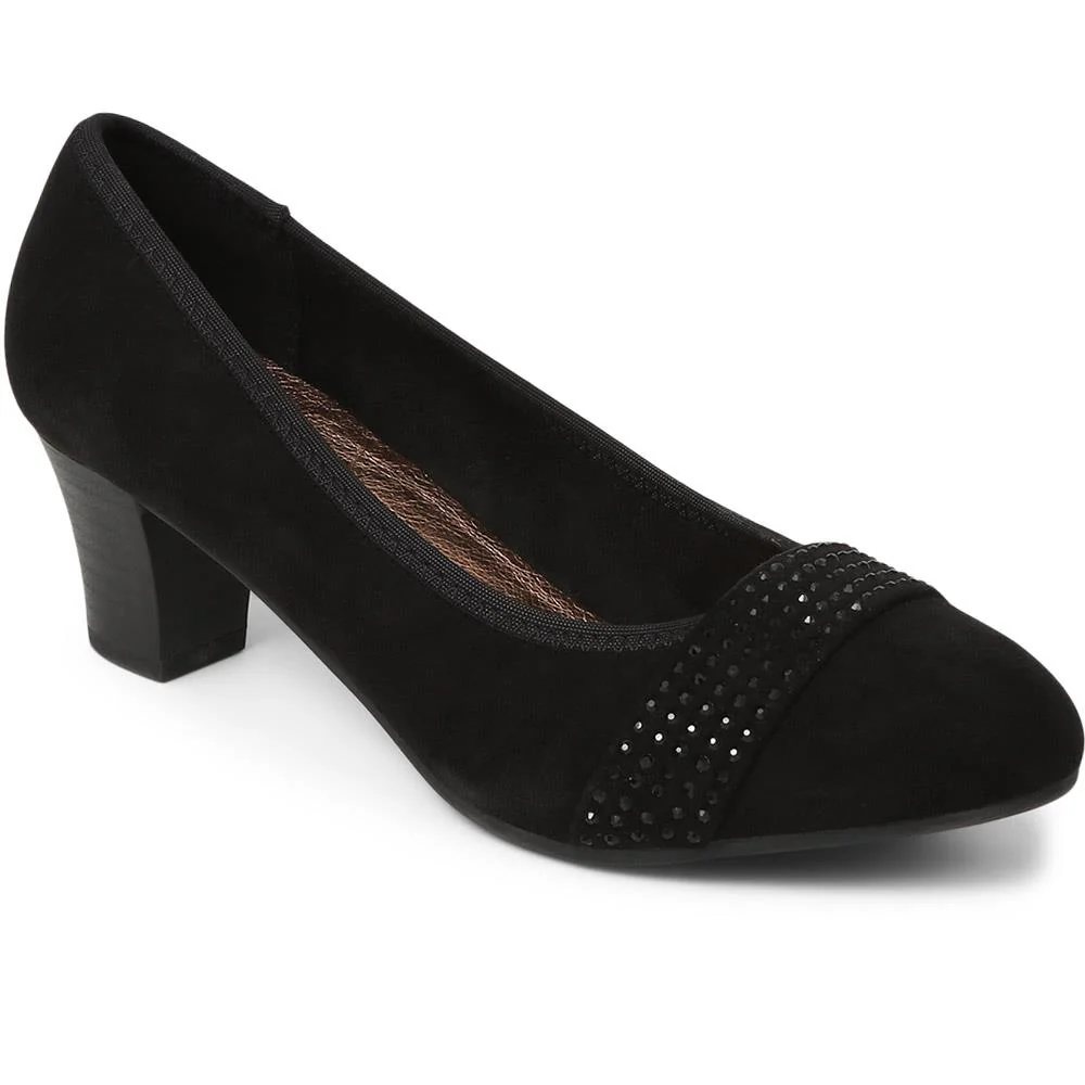 Wide-Fit Block-Heeled Court Shoes - PLAN39009 / 325 527 - Image 2