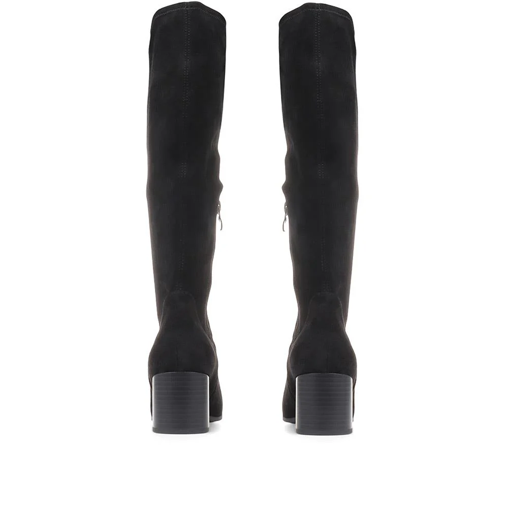 Block Heeled Knee High Boots - CAPRI36502 / 322 511 - Black - Image 3