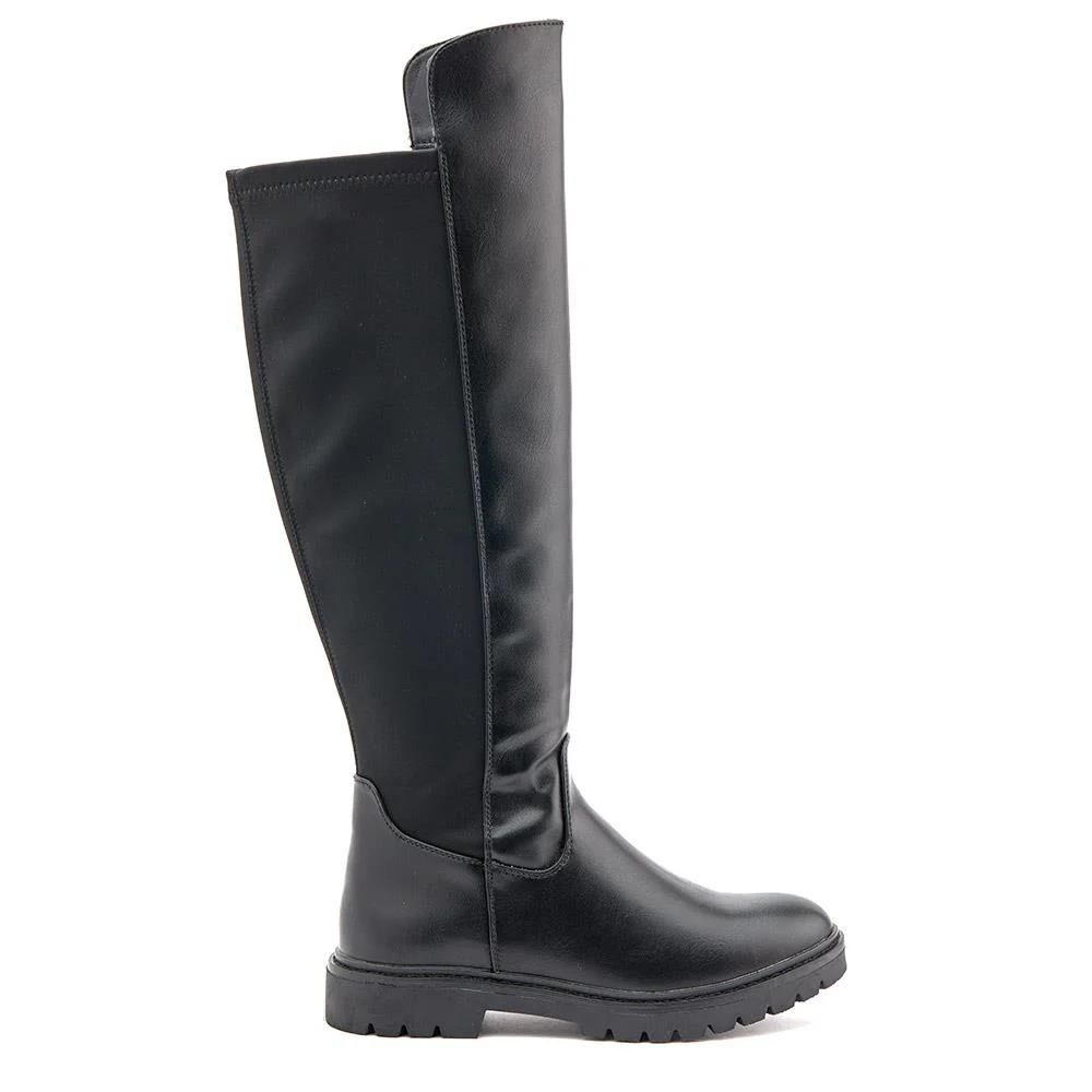 Block-Heeled Long Boots - BELWBINS40115 / 326 470 - Black - Image 2