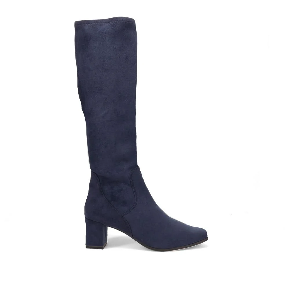 Block-Heeled Long Boots - CAPRI40501 / 326 604 - Navy - Image 2
