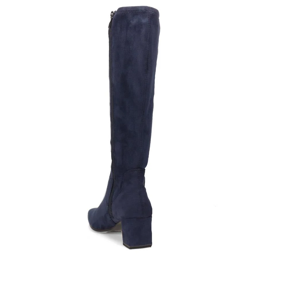Block-Heeled Long Boots - CAPRI40501 / 326 604 - Navy - Image 3