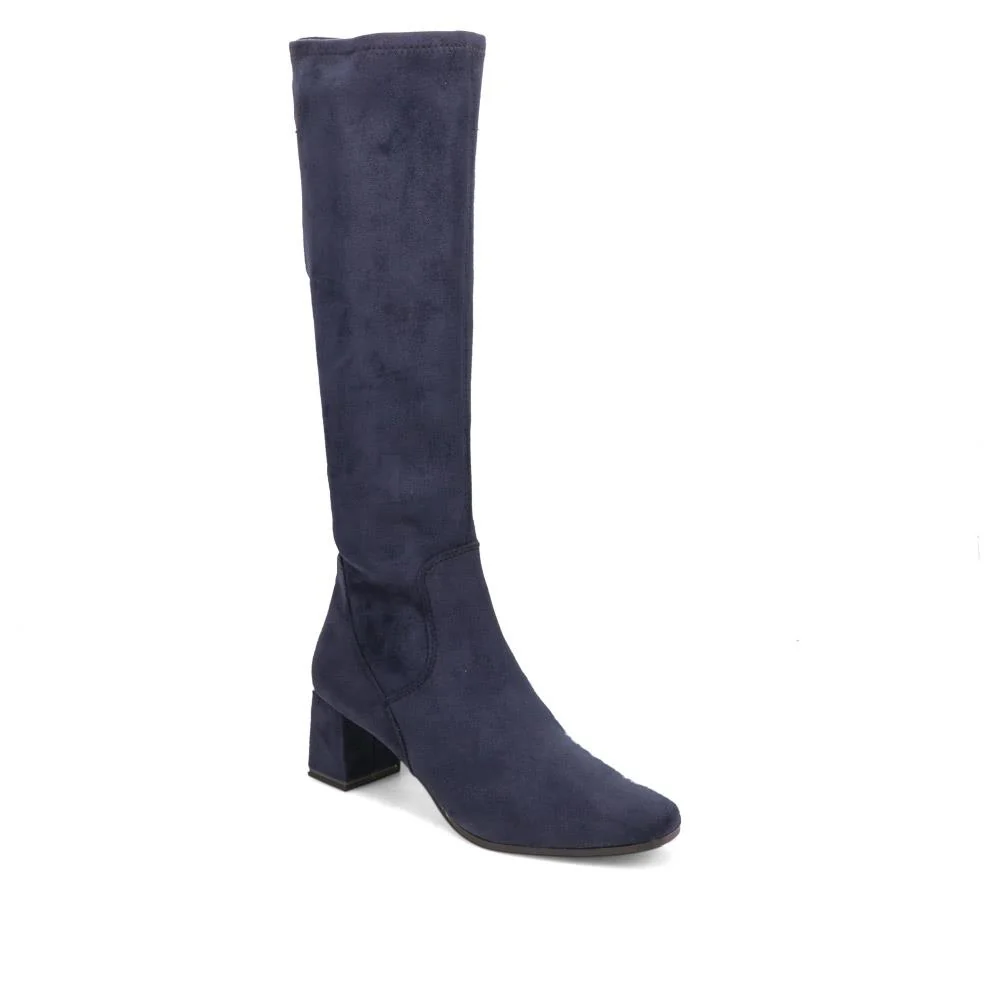 Block-Heeled Long Boots - CAPRI40501 / 326 604 - Navy