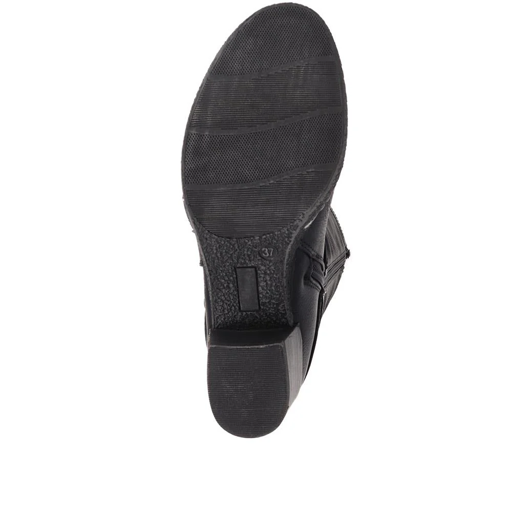 Block-Heeled Long Boots - WOIL38051 / 324 748 - Black - Image 5