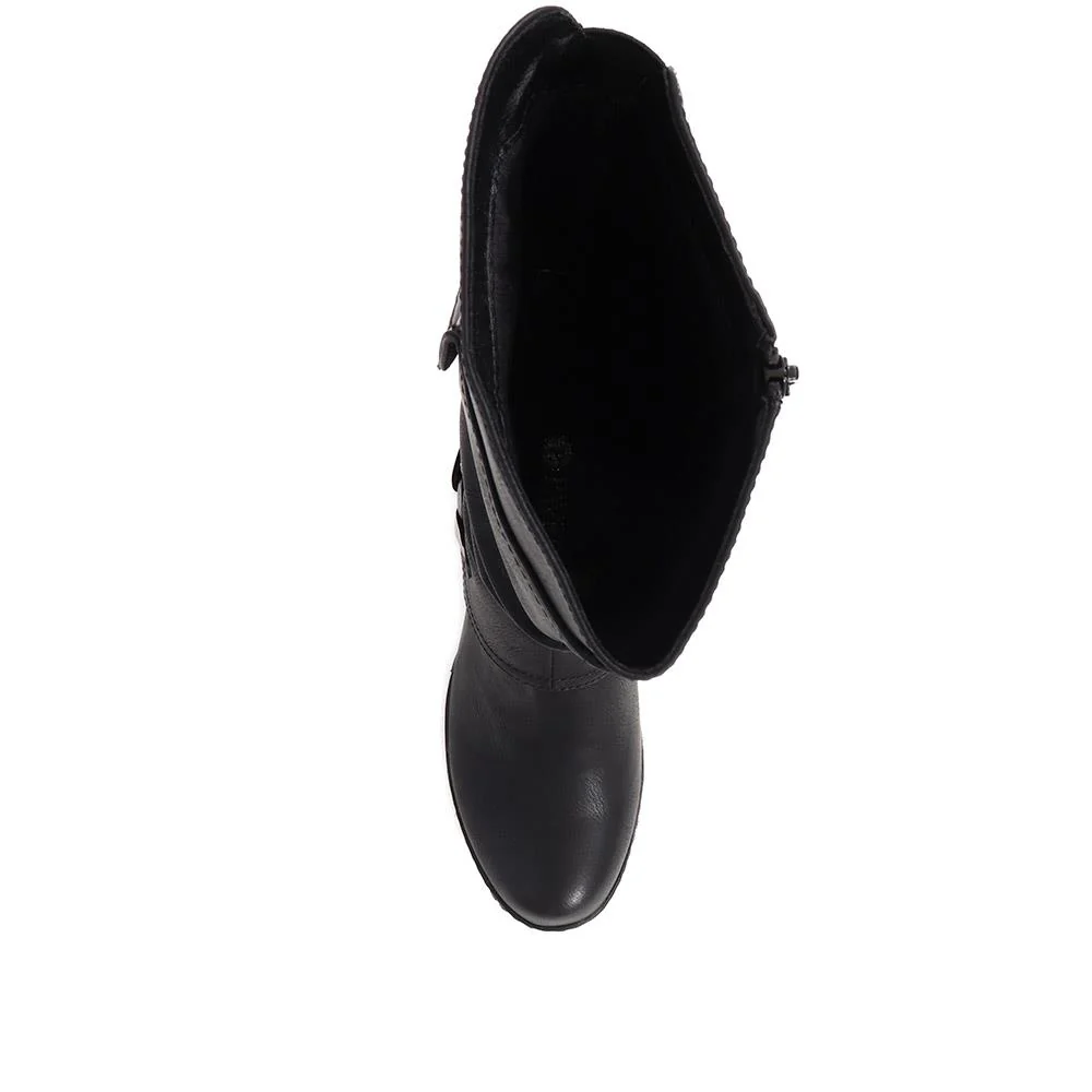 Block-Heeled Long Boots - WOIL38051 / 324 748 - Black - Image 6