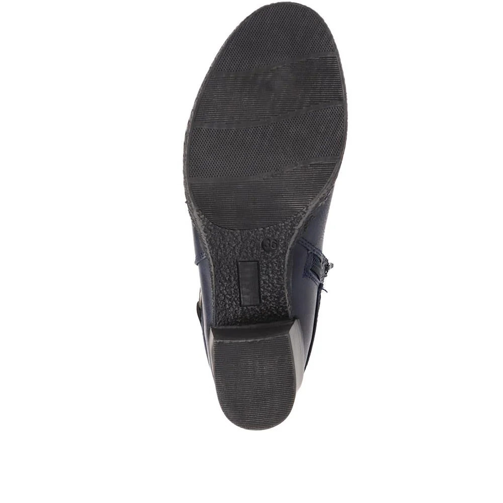 Block-Heeled Long Boots - WOIL38051 / 324 748 - Blue - Image 4