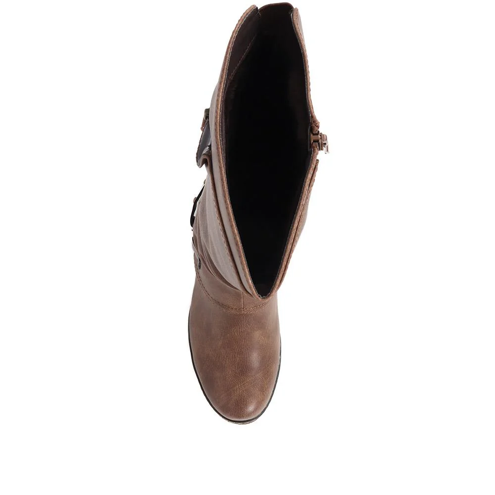 Block-Heeled Long Boots - WOIL38051 / 324 748 - Brown - Image 5