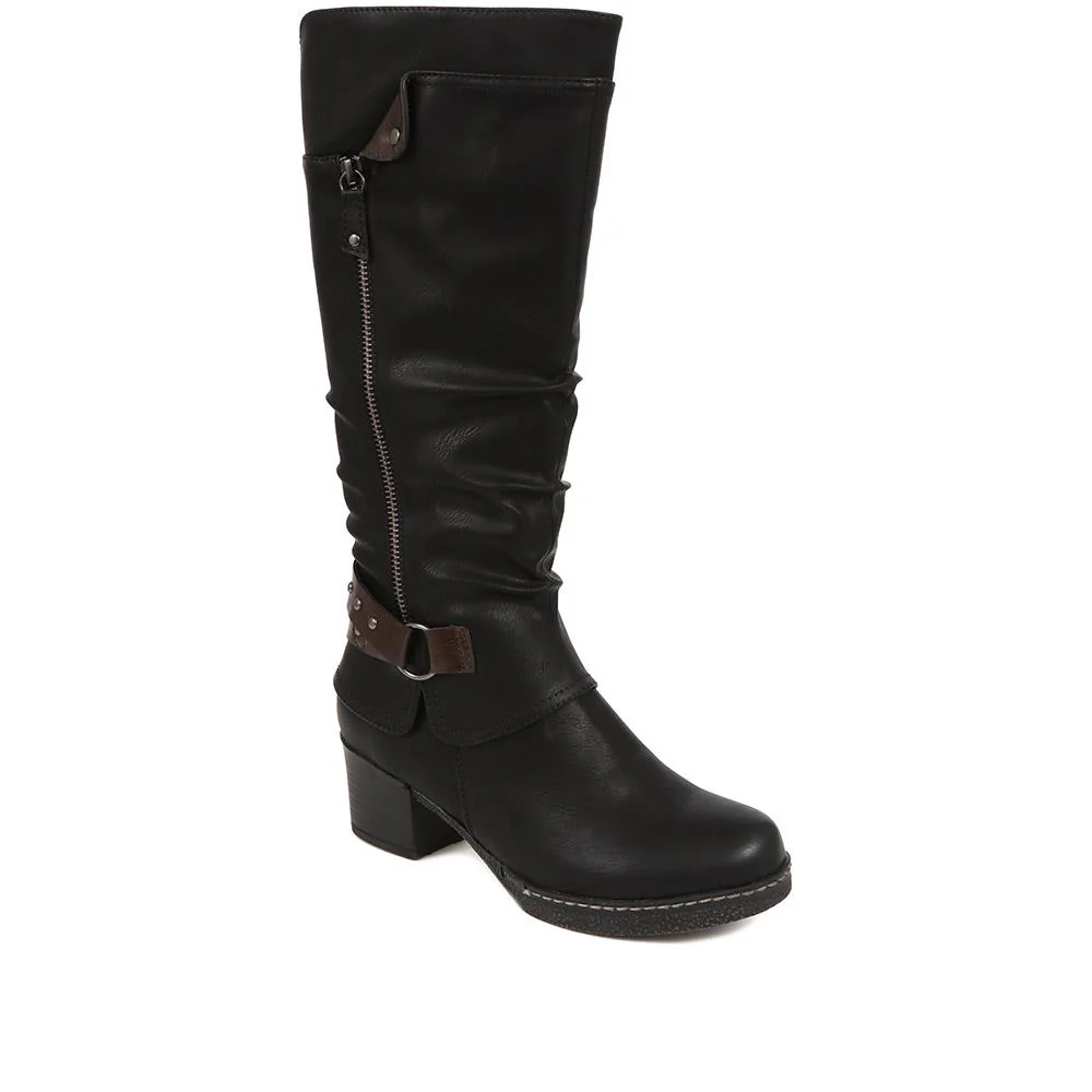 Block-Heeled Long Boots - WOIL38051 / 324 748