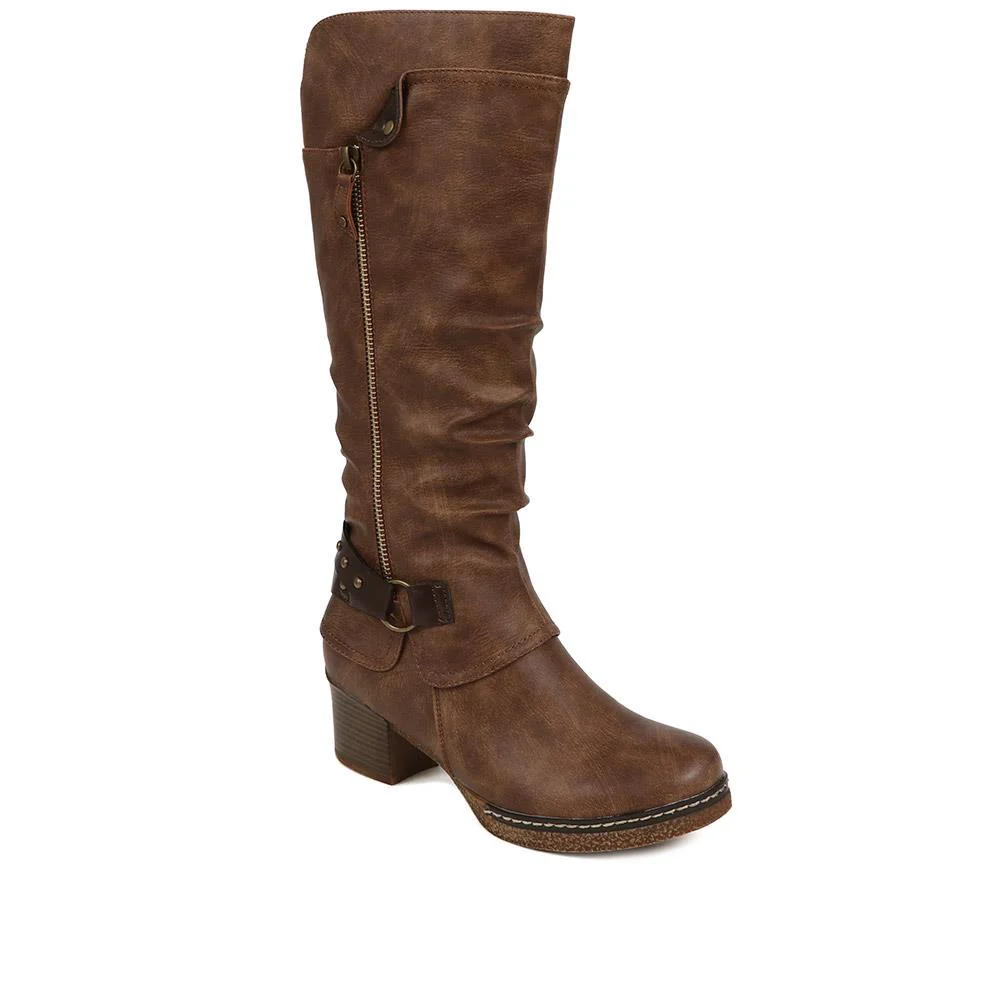 Block-Heeled Long Boots - WOIL38051 / 324 748