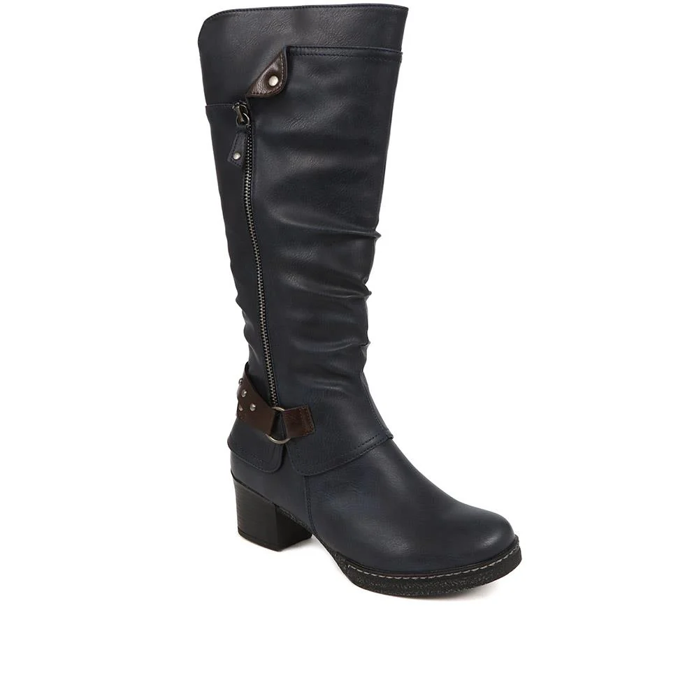 Block-Heeled Long Boots - WOIL38051 / 324 748