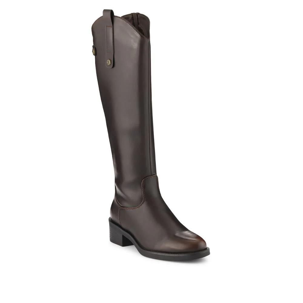 Block-Heeled Slip-On Long Boots - WOIL40015 / 325 916 - Image 2