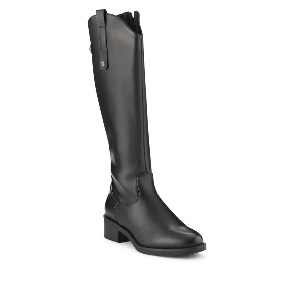 Block-Heeled Slip-On Long Boots - WOIL40015 / 325 916