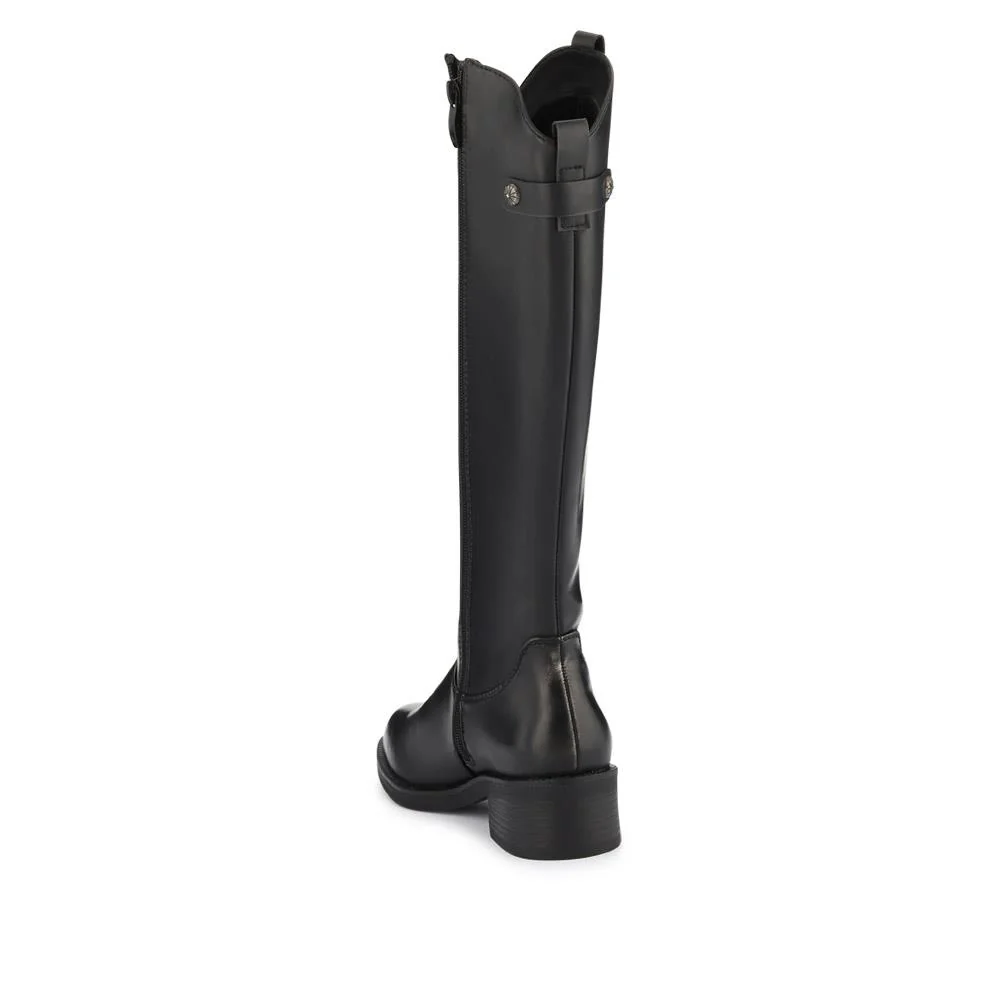 Block-Heeled Slip-On Long Boots - WOIL40015 / 325 916 - Black - Image 3