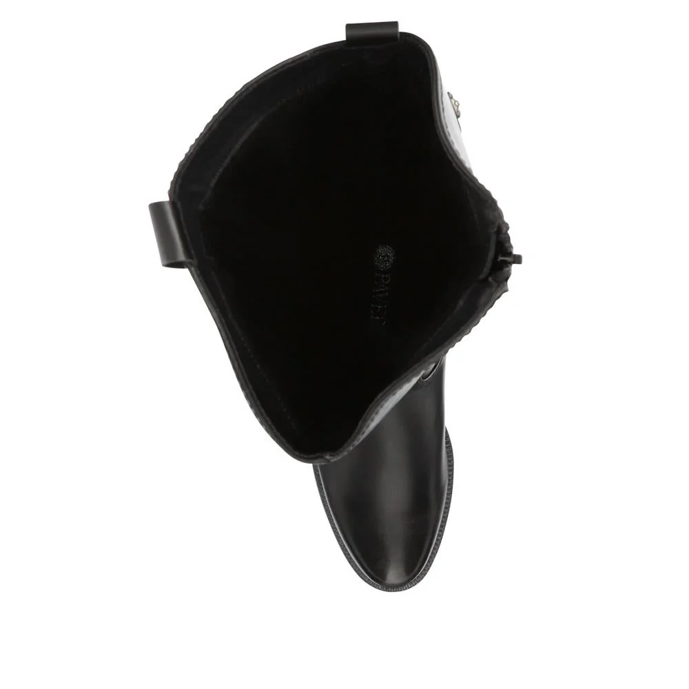 Block-Heeled Slip-On Long Boots - WOIL40015 / 325 916 - Black - Image 4