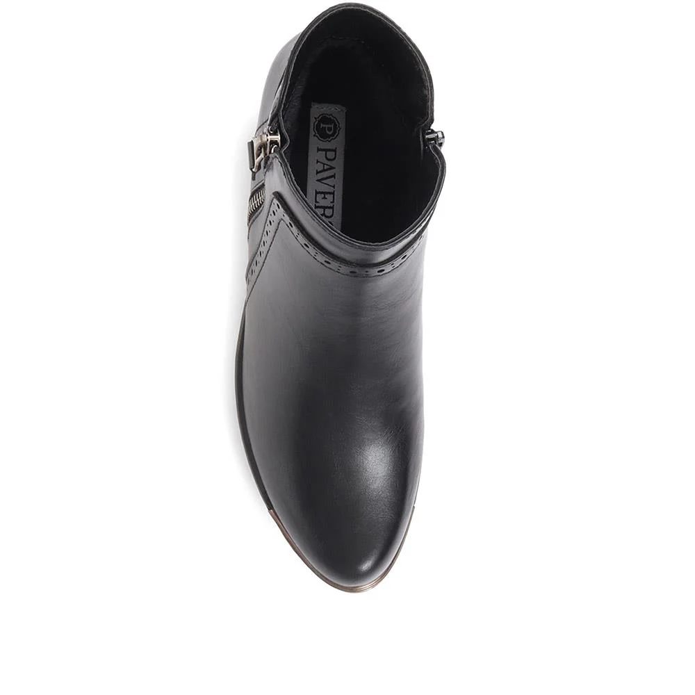 Block-Heeled Smart Ankle Boots - WBINS36057 / 322 764 - Black - Image 4