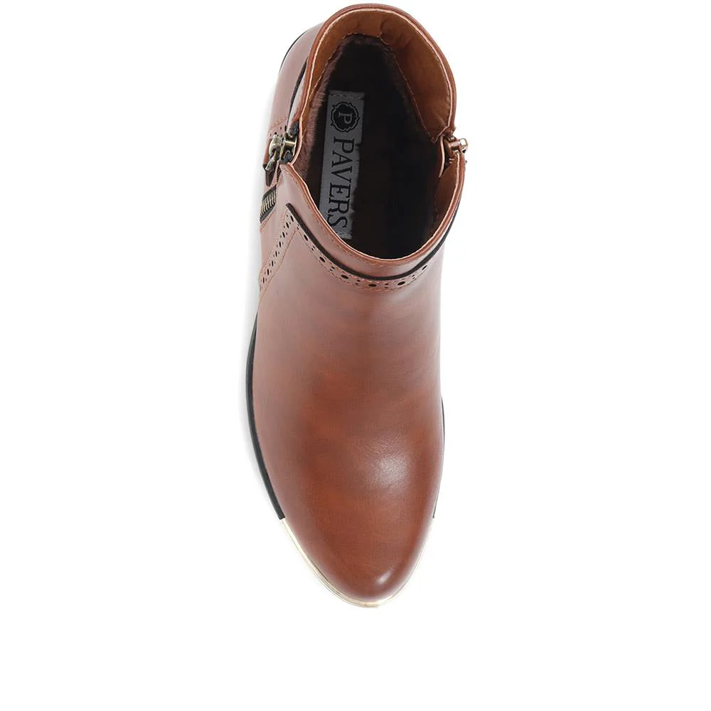 Block-Heeled Smart Ankle Boots - WBINS36057 / 322 764 - Tan - Image 4