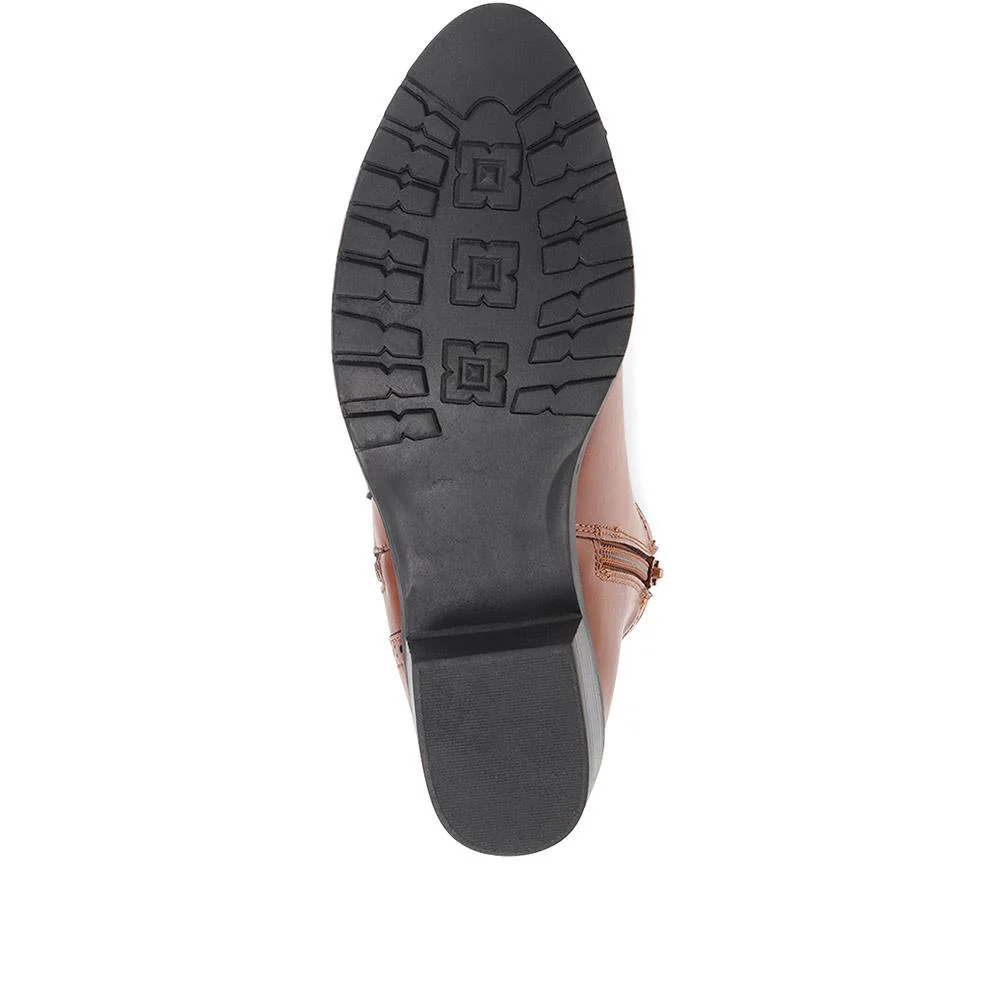 Block-Heeled Smart Ankle Boots - WBINS36057 / 322 764 - Tan - Image 5