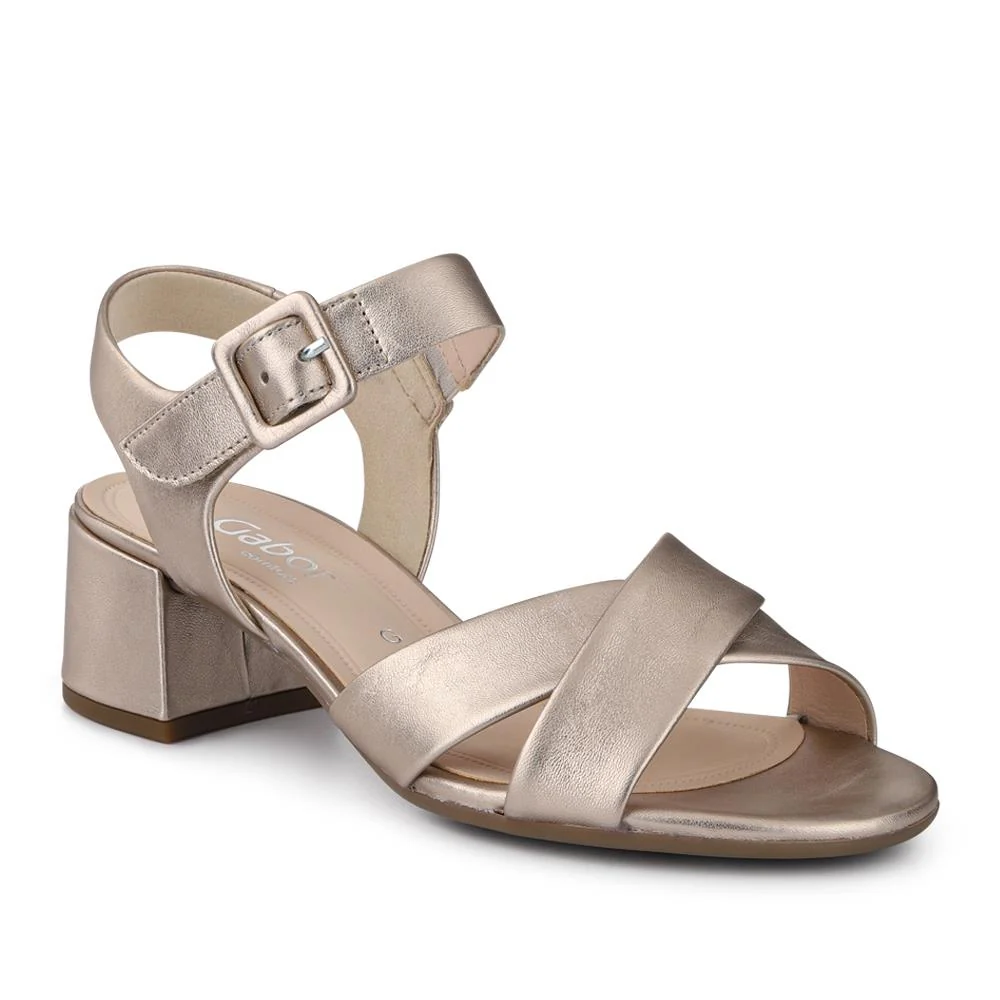 Block-Heeled Smart Sandals - GAB41534 / 327 284 - Silver Shimmer