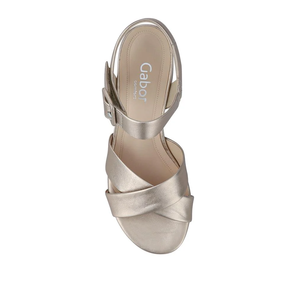 Block-Heeled Smart Sandals - GAB41534 / 327 284 - Silver Shimmer - Image 4