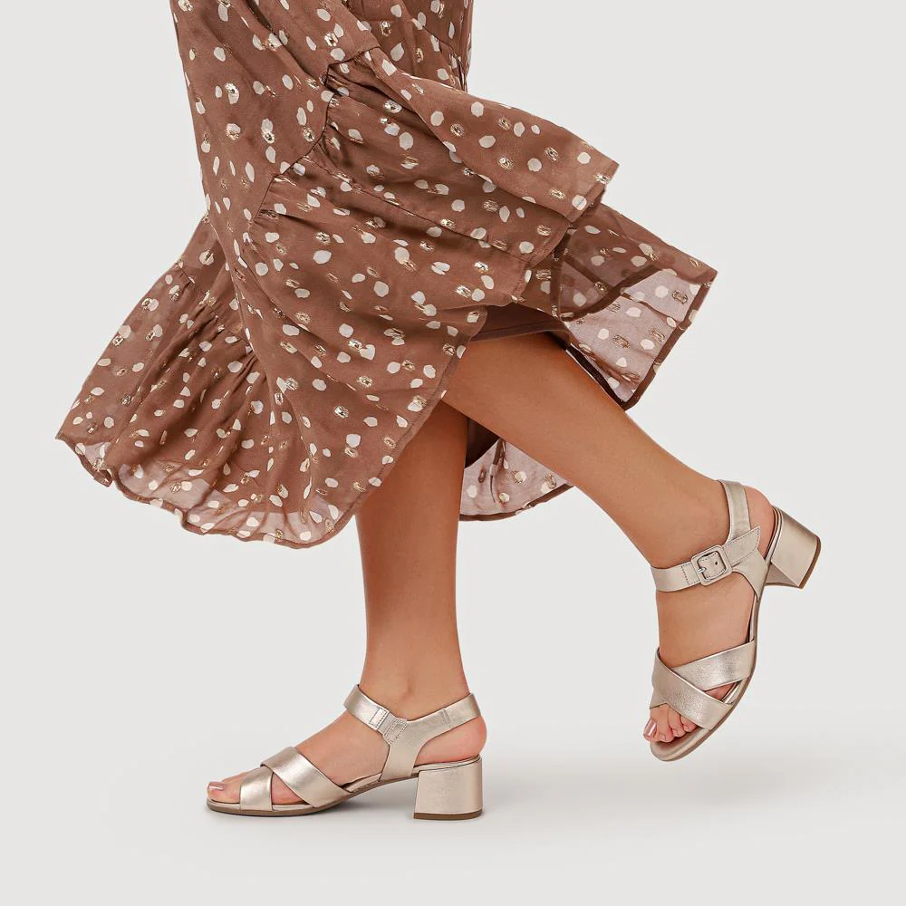 Block-Heeled Smart Sandals - GAB41534 / 327 284 - Silver Shimmer - Image 5