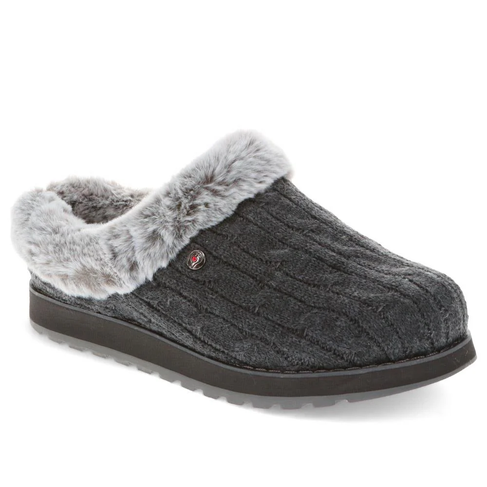 Skechers Wide Fit Bobs Ice Angel Mule Slippers - SKE40143 / 325 679 - Charcoal