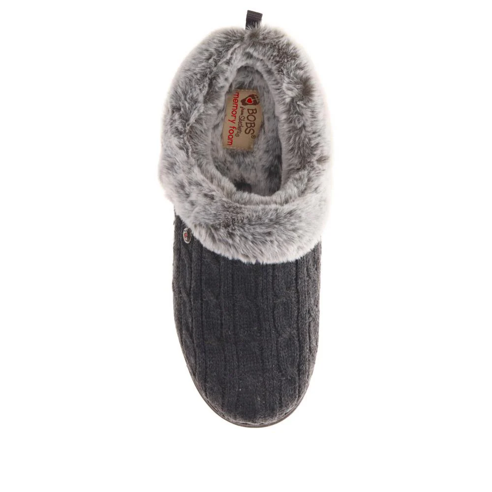 Skechers Wide Fit Bobs Ice Angel Mule Slippers - SKE40143 / 325 679 - Charcoal - Image 3