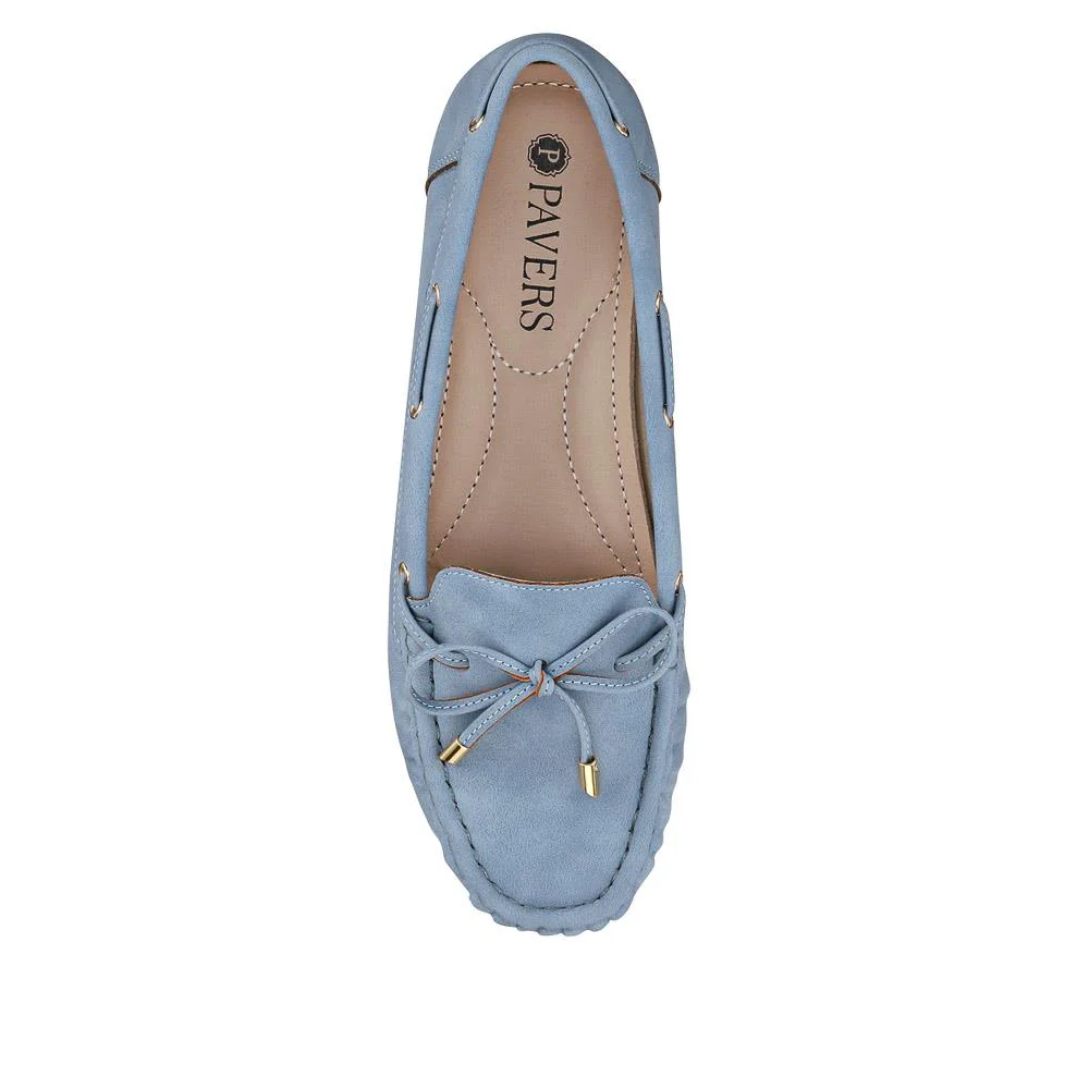 Bow Detailed Moccasins - BAIZH41038 / 327 316 - Denim - Image 5