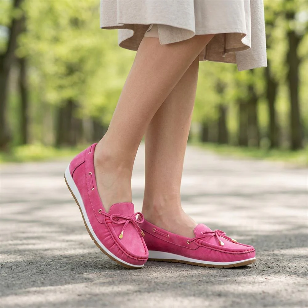 Bow Detailed Moccasins - BAIZH41038 / 327 316 - Fuschia - Image 2