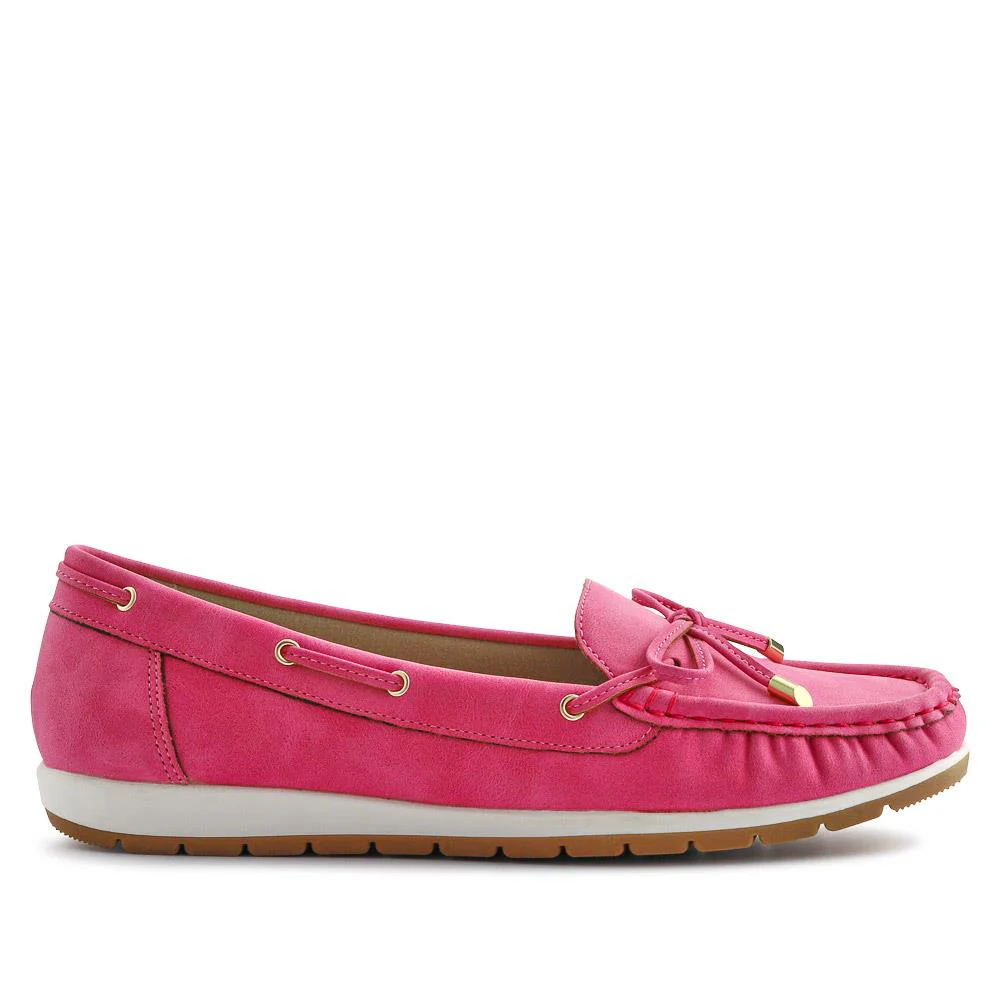 Bow Detailed Moccasins - BAIZH41038 / 327 316 - Fuschia - Image 3
