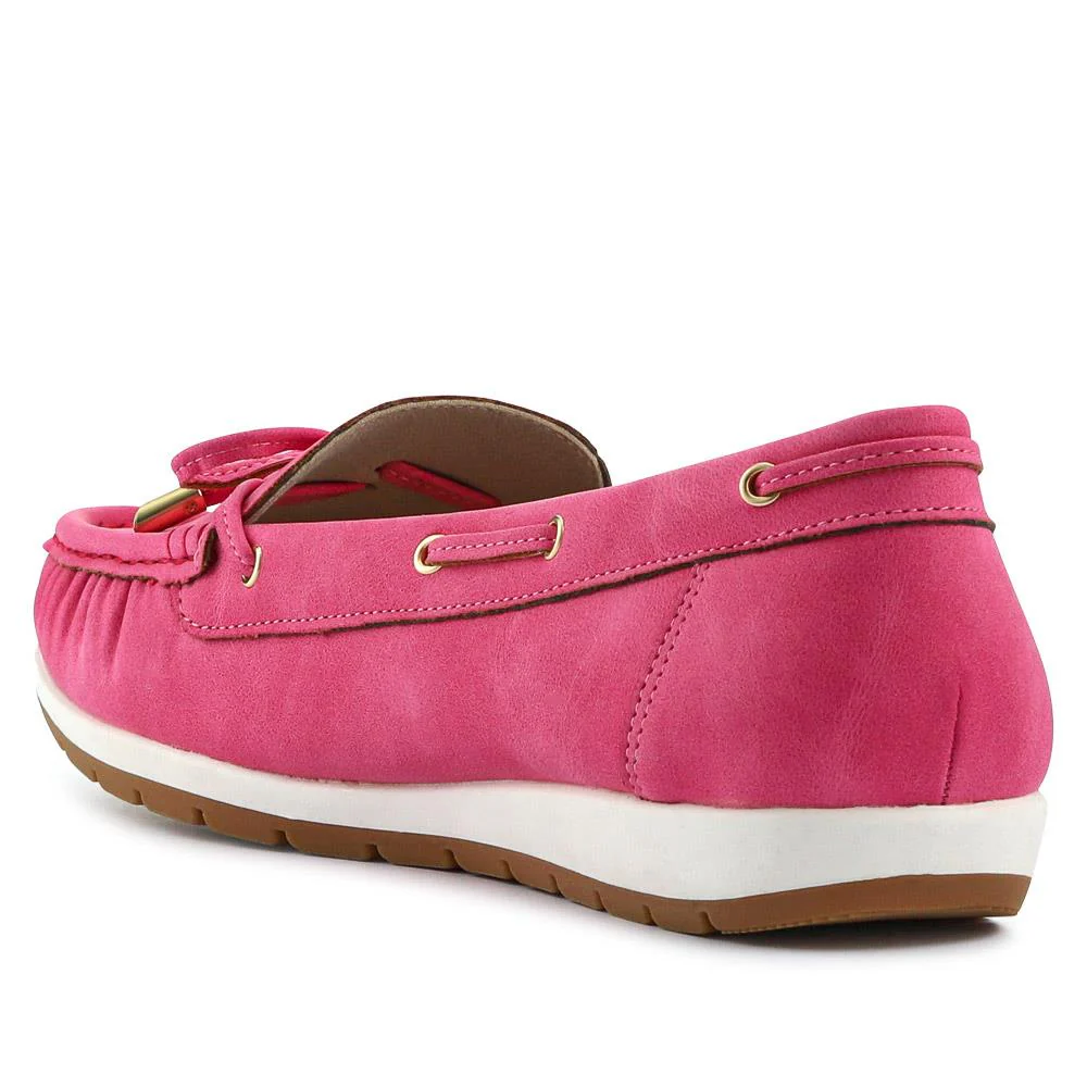 Bow Detailed Moccasins - BAIZH41038 / 327 316 - Fuschia - Image 4