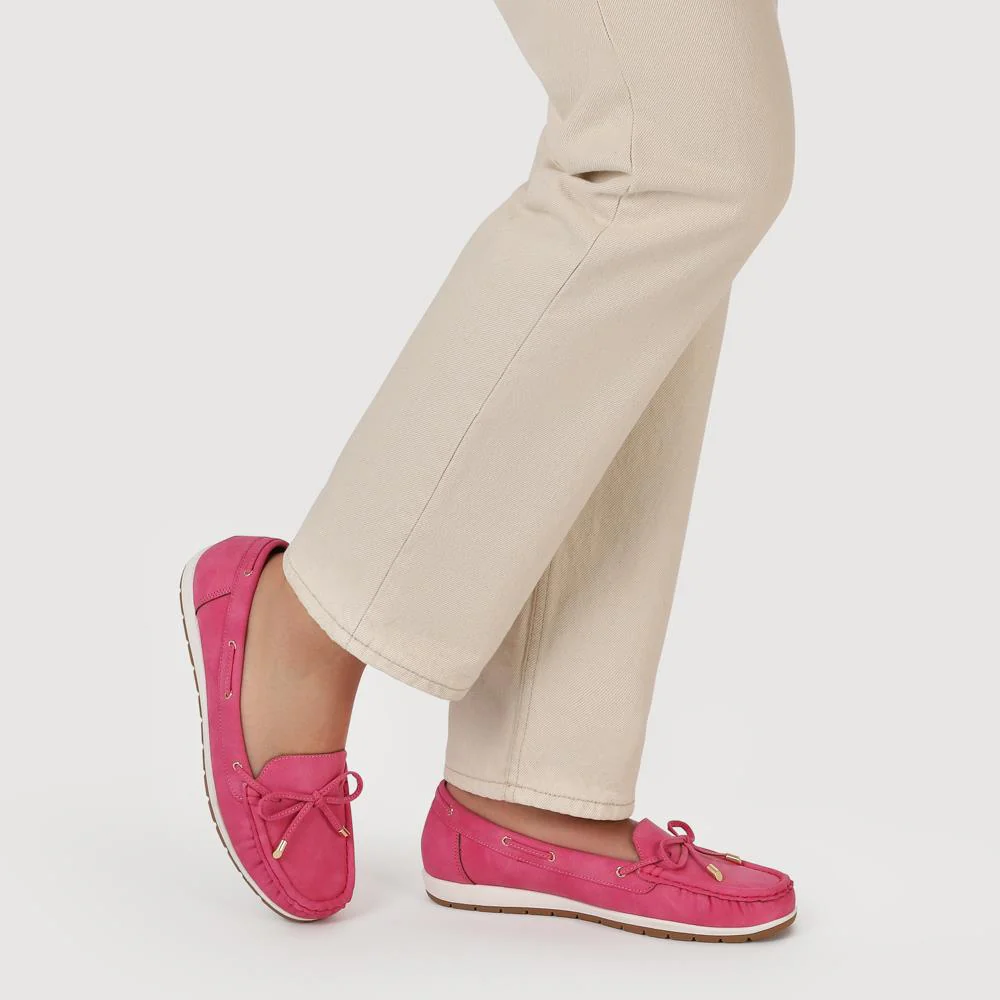 Bow Detailed Moccasins - BAIZH41038 / 327 316 - Fuschia - Image 6