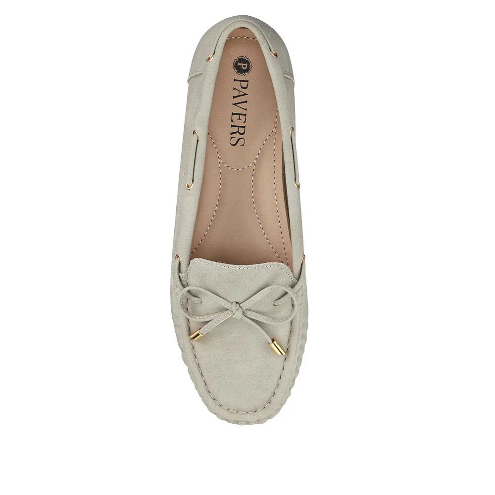 Bow Detailed Moccasins - BAIZH41038 / 327 316 - Light Grey - Image 5