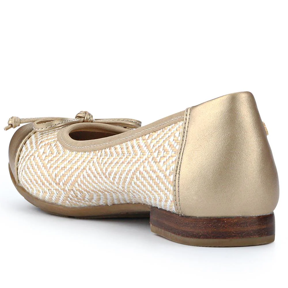 Bow-Detailed Two-Tone Pumps - WBINS41013 / 327 203 - Gold - Image 3