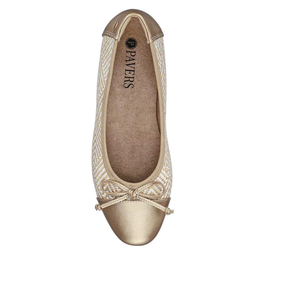 Bow-Detailed Two-Tone Pumps - WBINS41013 / 327 203 - Gold - Image 4
