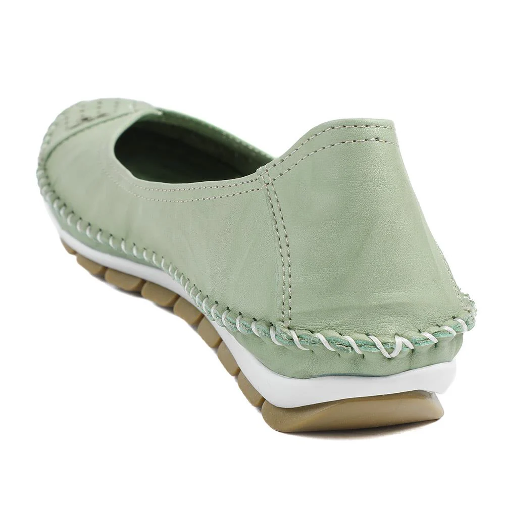 Breathable All Leather Grippy Pumps - SIMIN43001 / 329 020 - Lime - Image 4