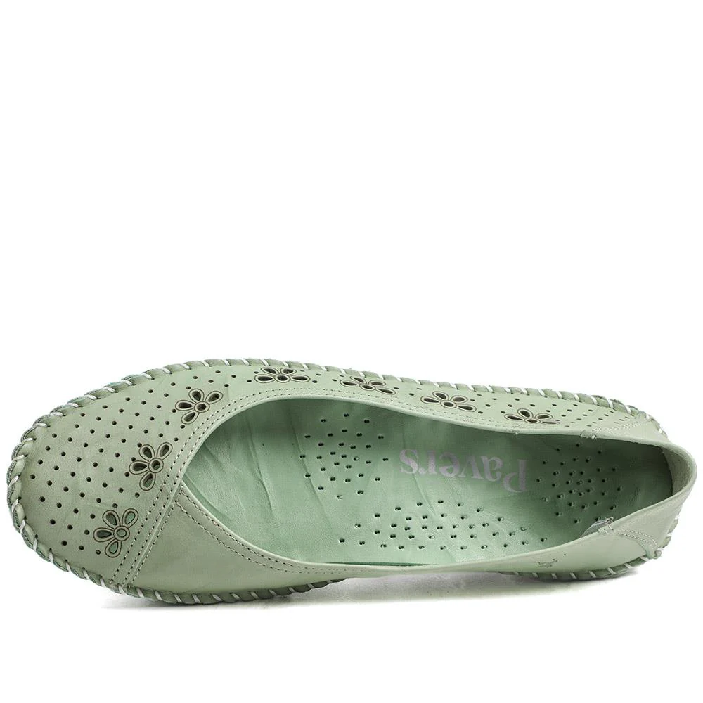 Breathable All Leather Grippy Pumps - SIMIN43001 / 329 020 - Lime - Image 5