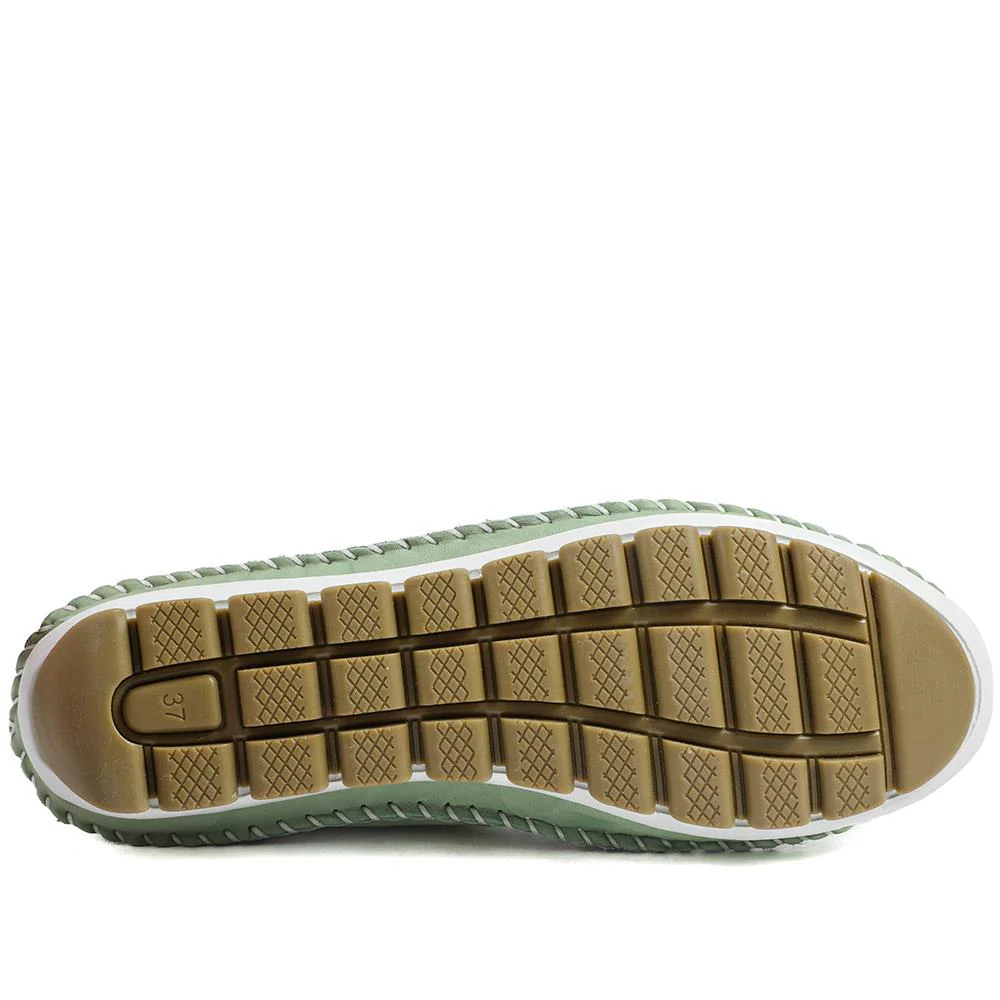 Breathable All Leather Grippy Pumps - SIMIN43001 / 329 020 - Lime - Image 6